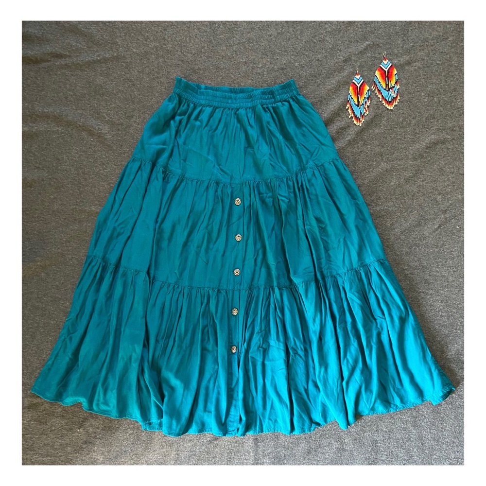 Turquoise prairie skirt
